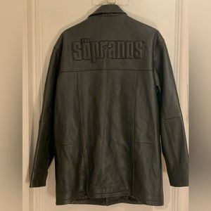 HBO The Sopranos Jacket Coat Leather Men's Large Black HBO Exclusive